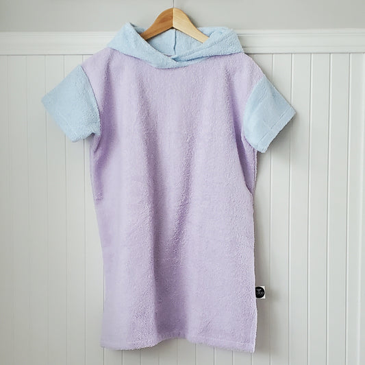 Poncho sans poche // lila et bleu // 10-12 ans