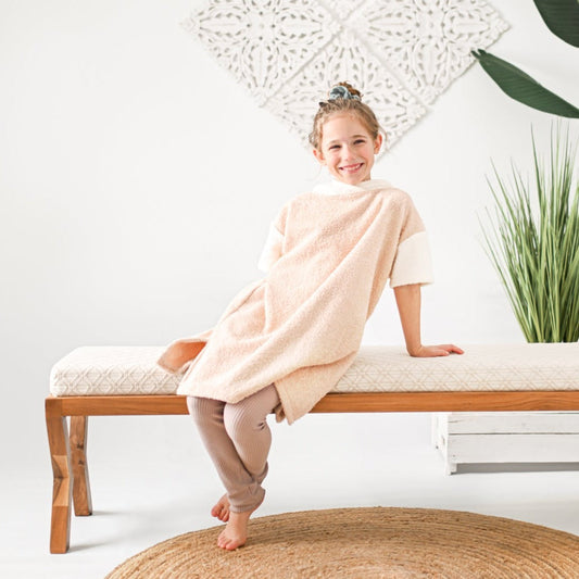 Poncho sans poche // sable et ivoire // 7-9, 10-12 ans et adulte