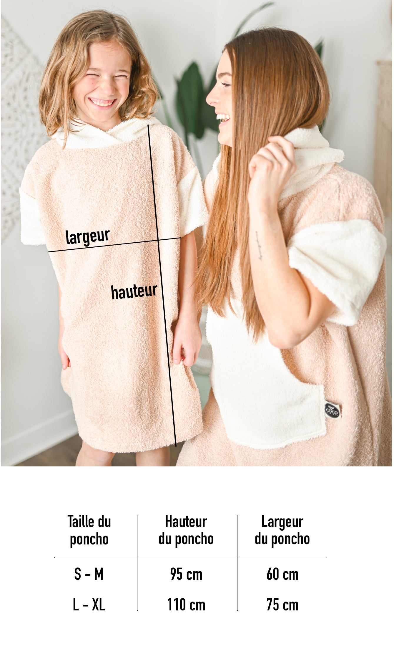 Poncho sans poche // lila et bleu // 10-12 ans