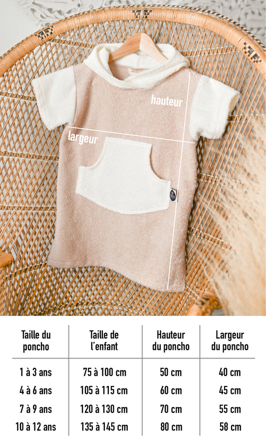 Poncho // sable et ivoire // 10-12 ans