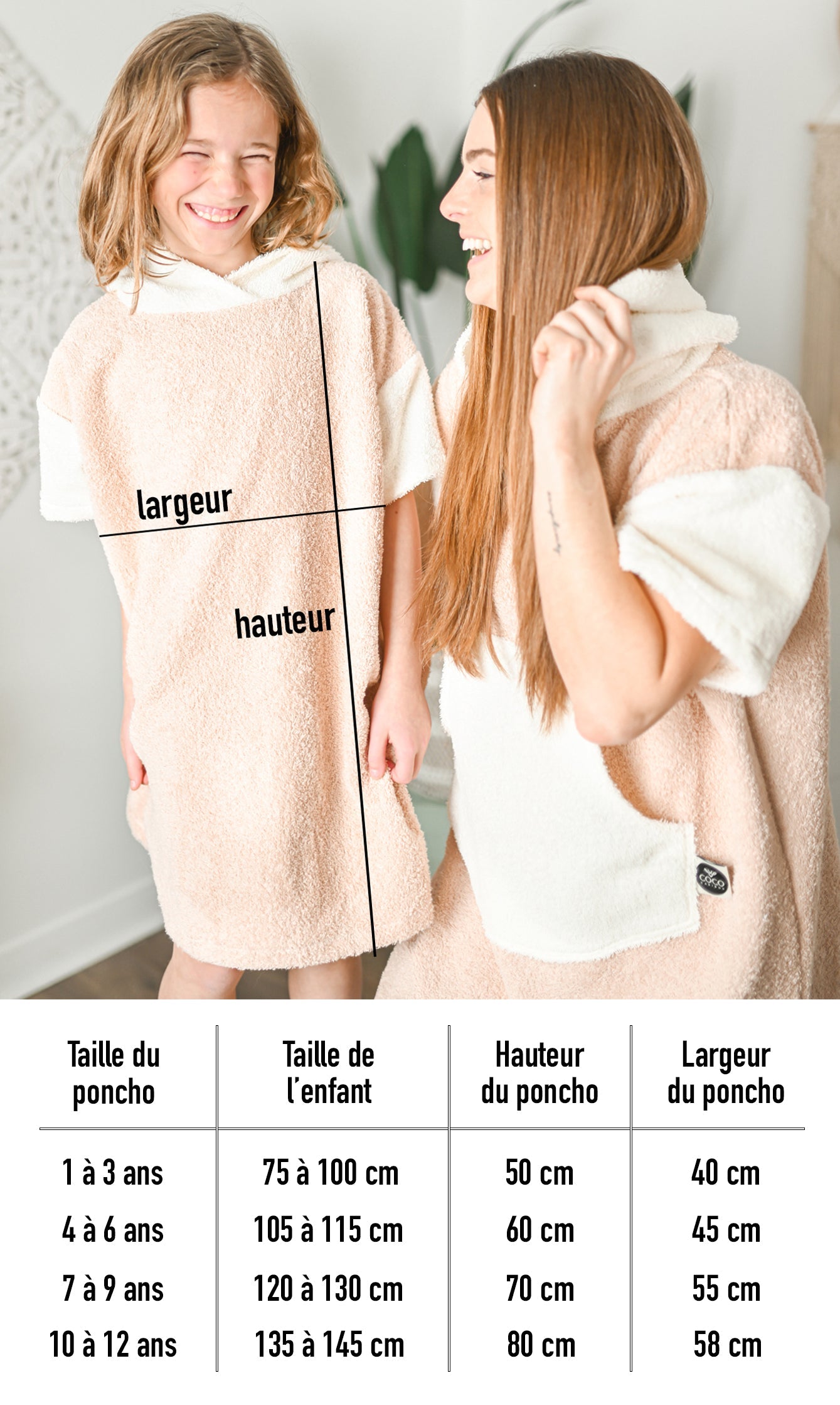 Poncho sans poche // lila et bleu // 10-12 ans