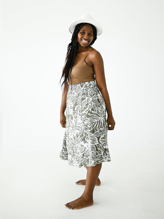 Jupe Midi Kaki (-87%)